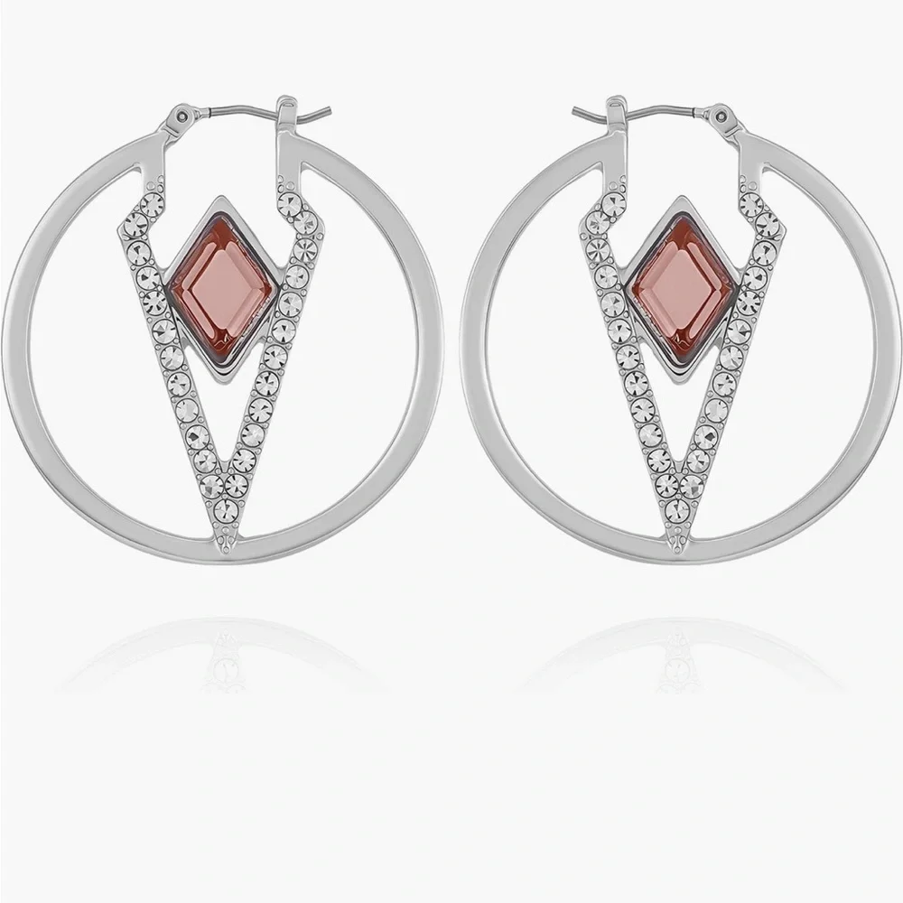 VINCE CAMUTO Glass Stone Hoop Earrings